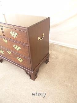 Custom quality pierce carved mahogany burl bachelors silver chest dresser