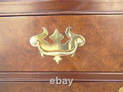 Custom quality pierce carved mahogany burl bachelors silver chest dresser