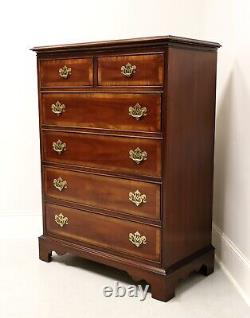 DIXIE Banded Mahogany Chippendale Chest of Six Drawers