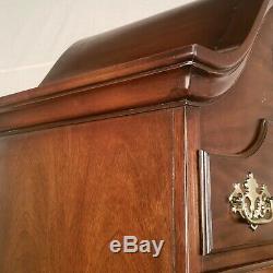 DREXEL HERITAGE Queen Anne Style Mahogany High Boy Chest Dresser Cabinet Armoire