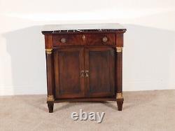DREXEL Nine Elms EMPIRE Flame Mahogany Marble Top Nitestand Commode Chest