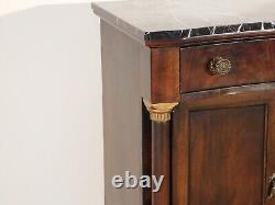 DREXEL Nine Elms EMPIRE Flame Mahogany Marble Top Nitestand Commode Chest