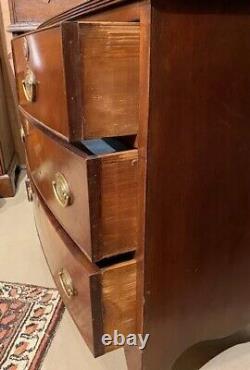 Diminutive Mahogany Bow Front Chest with French Feet, circa 1790