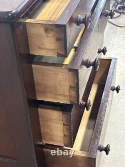 Diminutive Sheraton mahogany 4 drawer chest dresser small 33x25x16 4 drawer 1830