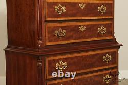 Dixie Chippendale Style Banded Mahogany High Chest