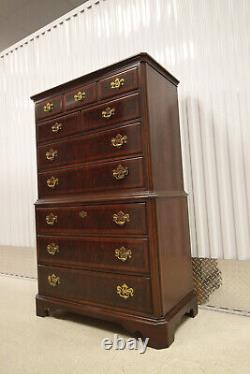Drexel Heritage Chippendale Collection Cherry Flame Mahogany Chest on Chest