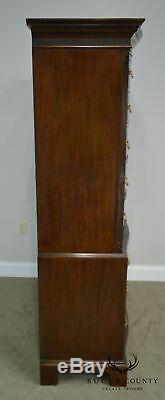 Drexel Heritage Chippendale Style Flame Mahogany High Chest on Chest
