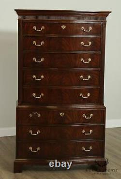 Drexel Heritage Heirlooms Mahogany Chippendale Style Tall Chest on Chest