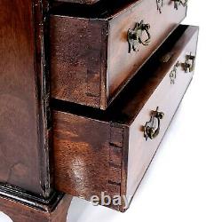 Early 1790-1800 Miniature Antique Mahogany Chippendale Chest of Drawers