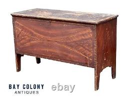 Early American Hepplewhite Faux Mahogany & Rosewood Grain Painted Blanket Chest
