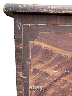 Early American Hepplewhite Faux Mahogany & Rosewood Grain Painted Blanket Chest