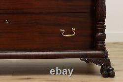 Empire Antique Mahogany Dresser or Chest, Mirror, Acanthus #45807
