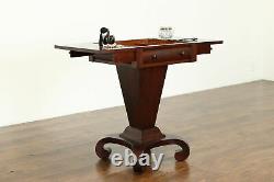 Empire Antique Mahogany Flip Top Sewing Stand, Jewelry Chest, Nightstand #39923