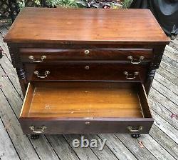 Empire Flaming Mahogany Antique Chest of Drawers (Early 1800s)