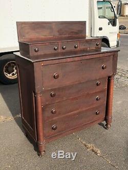 Empire Tiger Maple And Mahogany Chest Of Drawers