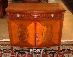 English Adams Style Flame Mahogany Two Door Foyer Cabinet Chest Server