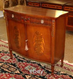 English Adams Style Flame Mahogany Two Door Foyer Cabinet Chest Server