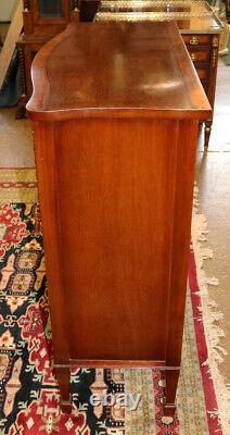 English Adams Style Flame Mahogany Two Door Foyer Cabinet Chest Server