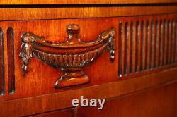 English Adams Style Flame Mahogany Two Door Foyer Cabinet Chest Server