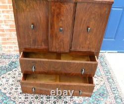 English Antique Queen Anne Mahogany Chest of Drawers Small Gentlemen's Cabinet