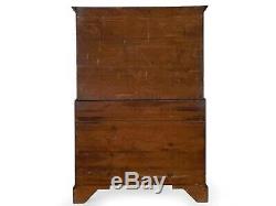 English Chippendale George III Mahogany Antique Chest on Chest of Drawers c. 1800