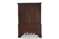 English George III Flamed Mahogany Antique Linen Press Chest of Drawers c. 1800