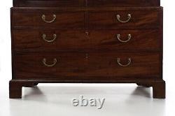 English George III Flamed Mahogany Linen Press Chest of Drawers, circa 1800