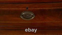 English George III Inlaid Mahogany Bowfront Chest of Drawers