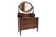 English Mahogany 4 Drawer Chest With Oval Beveled Mirror