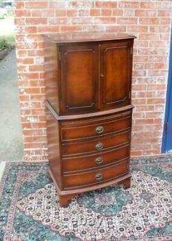 English Mahogany Bar Cabinet Bedroom Chest Armoire Dresser Living Room Furniture