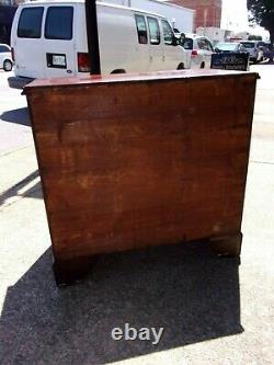 English Mahogany Chippendale Four Drawer Chest with Brass Hardware 18thc