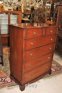 English Mahogany Reprodux Chest of Drawers, 6 Drawer Cabinet Bedroom Furniture