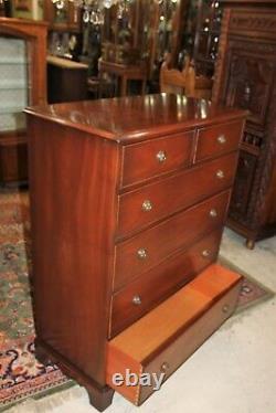 English Mahogany Reprodux Chest of Drawers, 6 Drawer Cabinet Bedroom Furniture