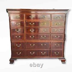 Ethan Allen 18th Century Mahogany Dressing Chest 18 Drawers