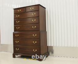 Ethan Allen Knob Creek Collection Cherry Chippendale Chest On Chest #36-5015