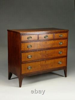 Exceptional & Beautiful Federal Cherry Tiger Maple & Mahogany Chest Of Drawers