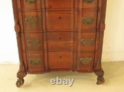 F23156EC Antique Chippendale Style Block Front Mahogany Chest w. Mirror