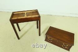 F51920EC Vintage Home Made 2 Piece Mahogany Silver Chest
