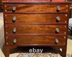 Federal Mahogany Four Drawer Chest with Quarter Fan Inlay