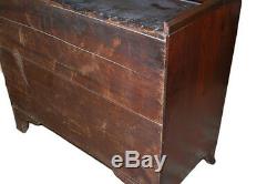 Federal New England mahogany tambour secretary chest dresser