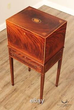 Federal Style Inlaid Mahogany Drop-Front Silver Chest and Secretary Desk