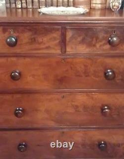 Fine All Original 1800s Antique English CHEST of DRAWERS Beautiful Mahogany