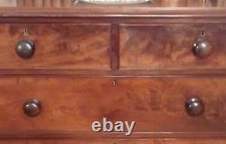 Fine All Original 1800s Antique English CHEST of DRAWERS Beautiful Mahogany