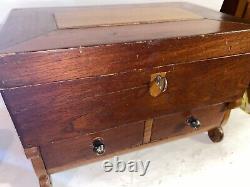 Fine Miniature Empire CHEST Sweetheart Cherry Curley Maple Jewelry Casket Box