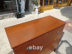 Fine Southern Mahogany Hepplewhite Four Drawer Chest With Brass Hardware 19thc
