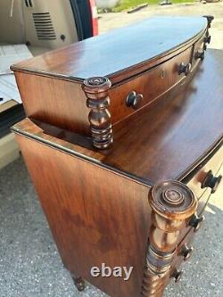 Fine sheraton classical 1820s bow front mahogany dresser chest of drawers CLEAN