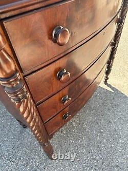 Fine sheraton classical 1820s bow front mahogany dresser chest of drawers CLEAN
