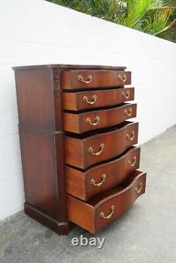 Flame Mahogany Serpentine Front Tall Chest of Drawers by White Furniture 2844