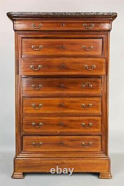 French Empire Style Inlaid Mahogany Lingerie Chest Of Drawers