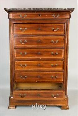 French Empire Style Inlaid Mahogany Lingerie Chest Of Drawers